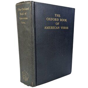 Vintage POETRY BOOK The Oxford Book of American Verse - blue and gold - 1950 MCM